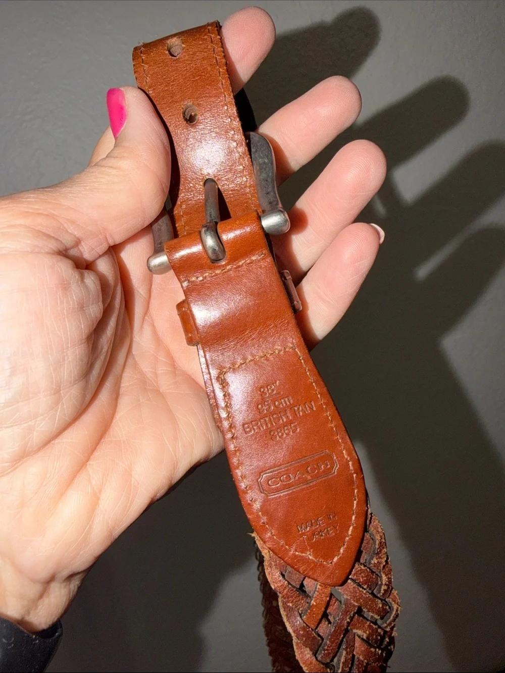 Vintage Coach leather belt braided leather classic traditional belt unisex 90s